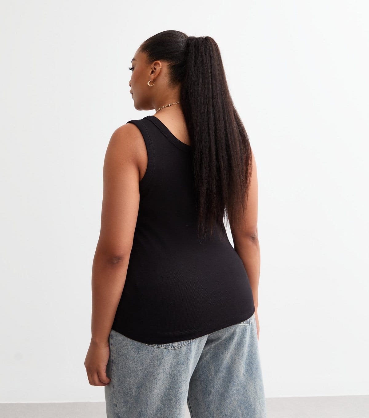 New Look Women's Plus Size Black Wide Strap Scoop Neck Vest Curves New Look - 4