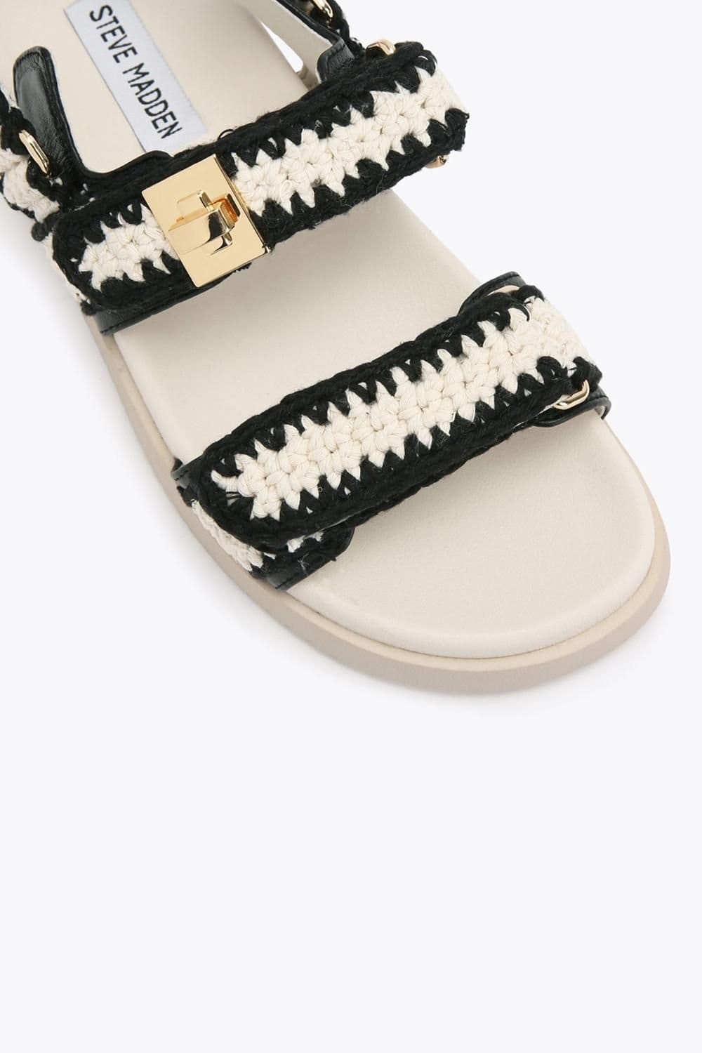 Steve Madden STEVE MADDEN Women's 'Mona Black White' Sandals in Cream - 4