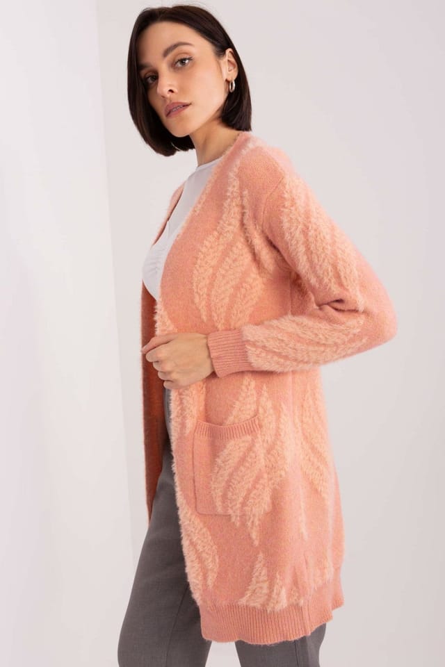Love Lace Love Lace Women's Variegated Long Sleeve Cardigan with Pockets in Pink - 2