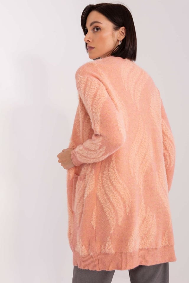 Love Lace Love Lace Women's Variegated Long Sleeve Cardigan with Pockets in Pink - 3