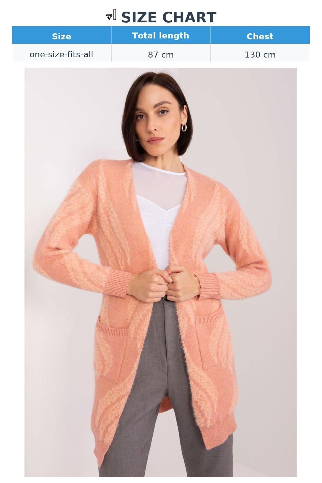 Love Lace Love Lace Women's Variegated Long Sleeve Cardigan with Pockets in Pink - 4
