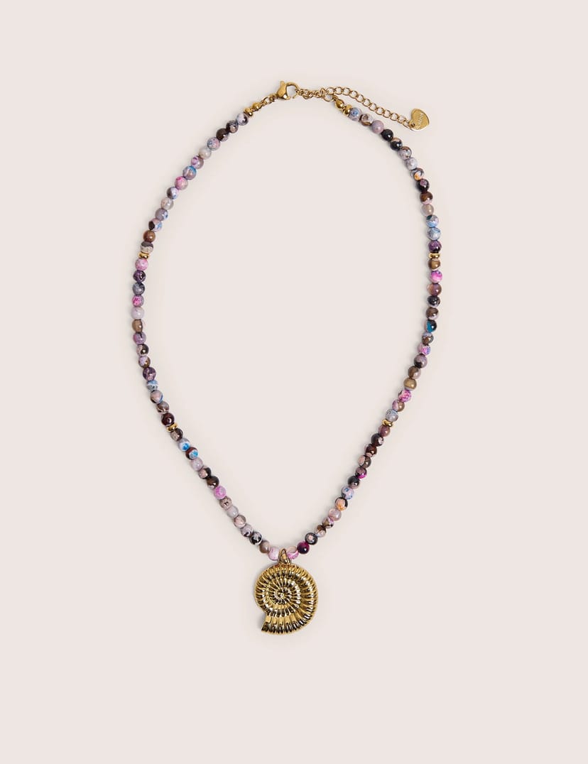 Public Desire Multi Coloured Beaded Shell Detail Necklace - 1