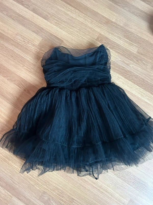 Bershka black tulle corset mini dress