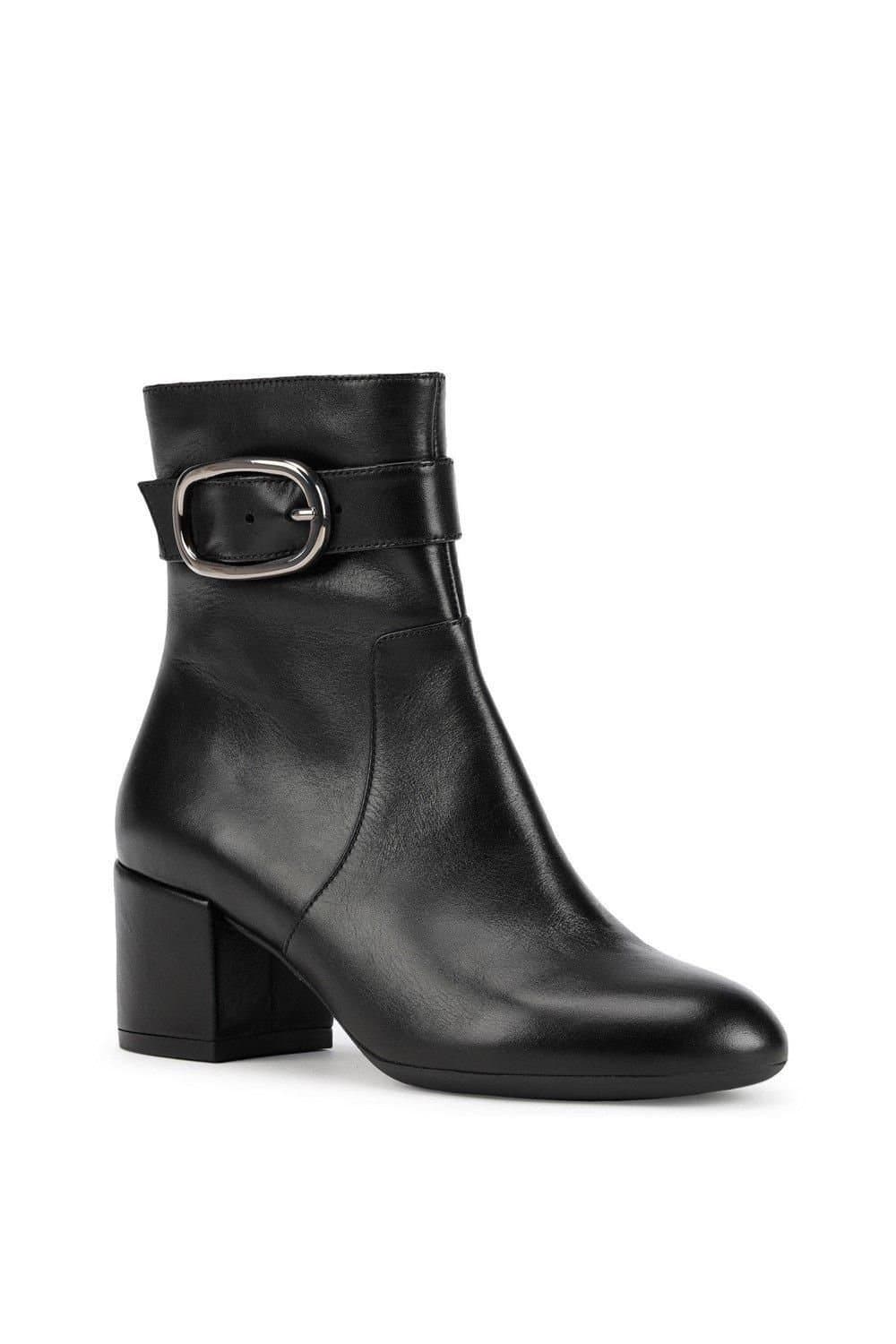 Geox Geox Women's Black 'D Eleana B' Leather Ankle Boots