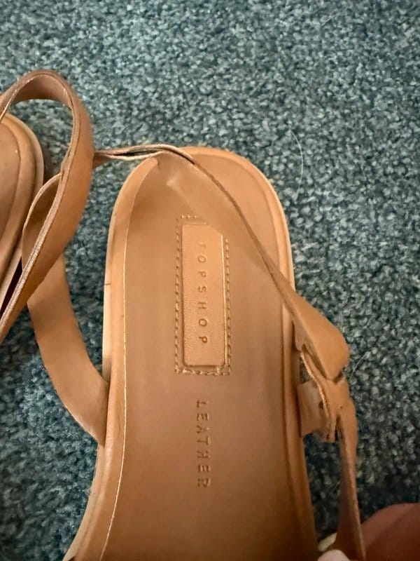 Topshop Topshop leather tan sandals size 6 - 1