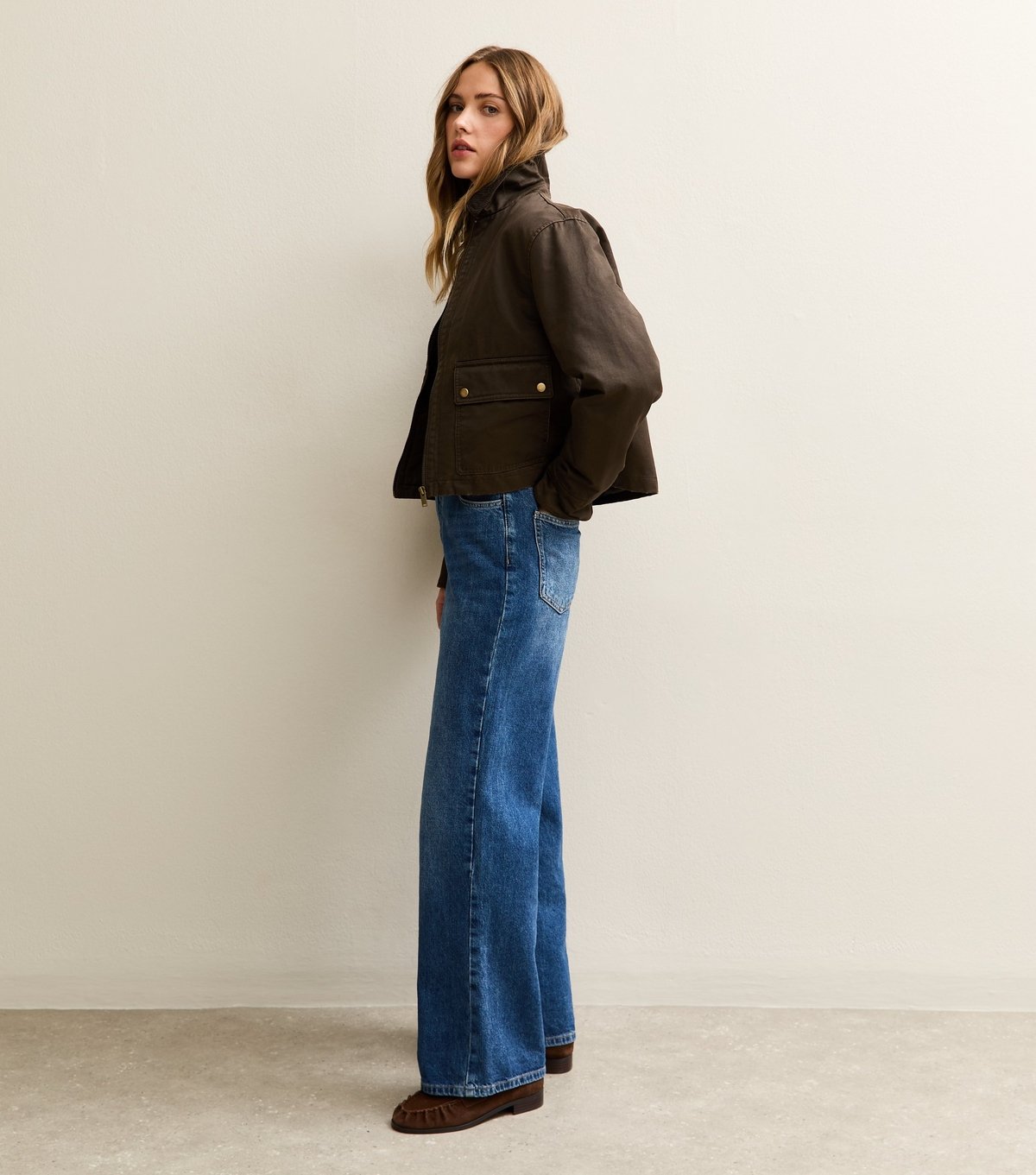 New Look Women's Brown Waxed Corduroy Collar Barn Jacket New Look - 2