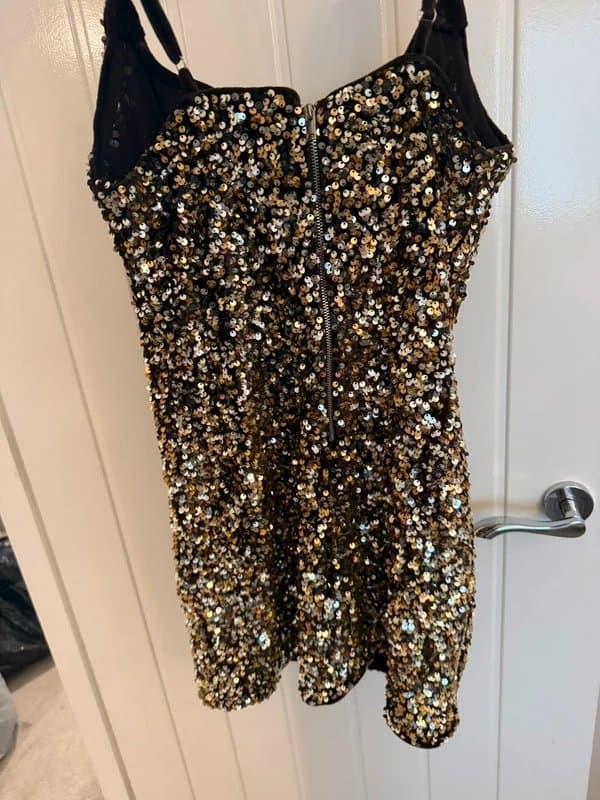 Bershka Berksha Brown / Gold Dress