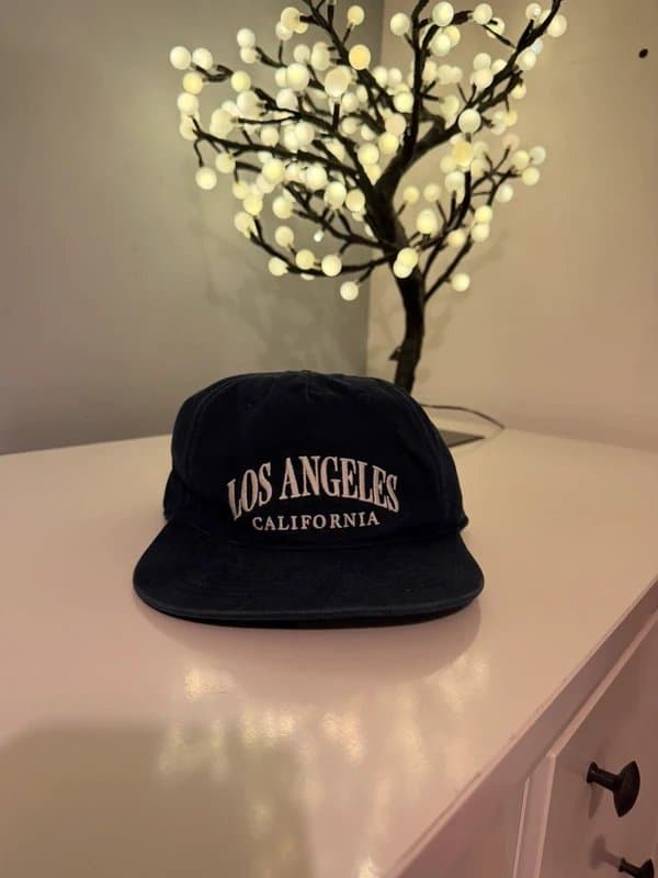 Vintage Los Angeles California Embroidered Baseball Cap in Washed Black