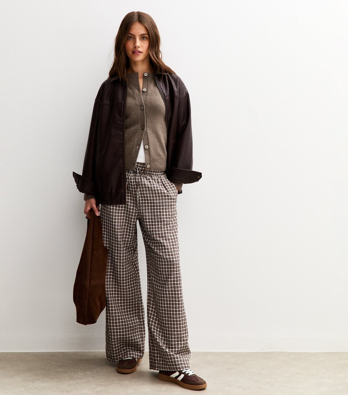 New Look Women's Dark Mink Crew Neck Knit Cardigan New Look - 2