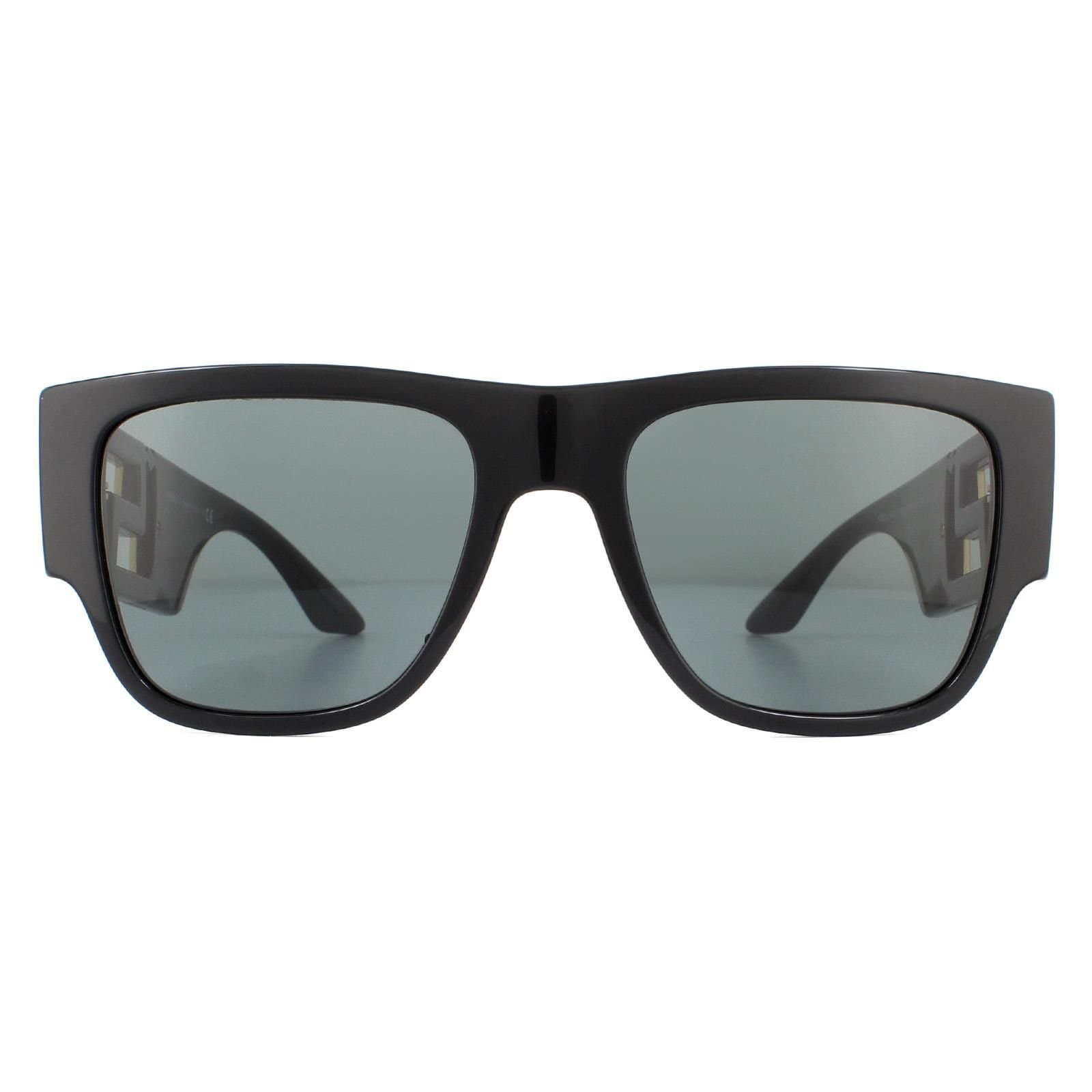 Versace Versace Men's Rectangle Black Dark Grey Sunglasses