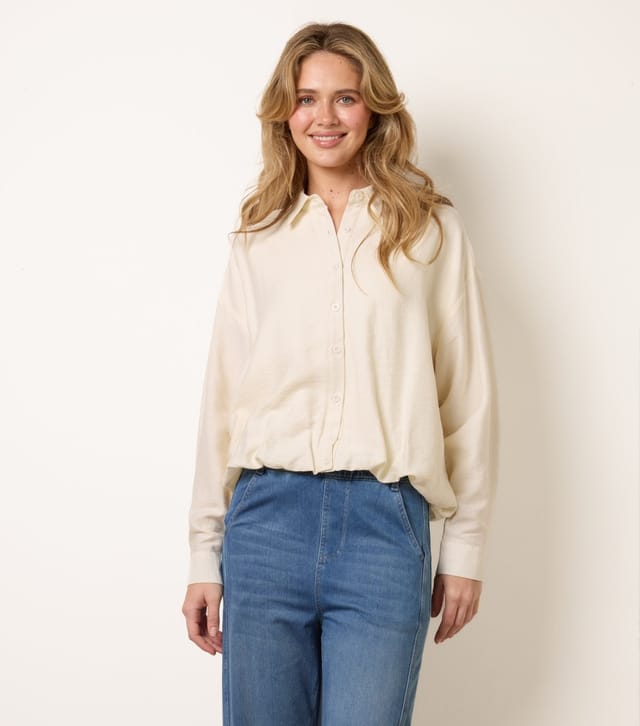 Blue Vanilla Women's Off White Puffball Hem Shirt Blue Vanilla New Look - 3