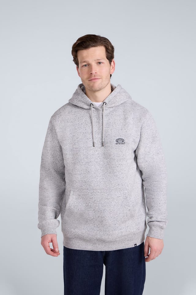 Animal Animal Men's 'Nick' Heavyweight Kangaroo Pocket Elastic Hem Cotton Snug Fit Hoodie in Grey - 2