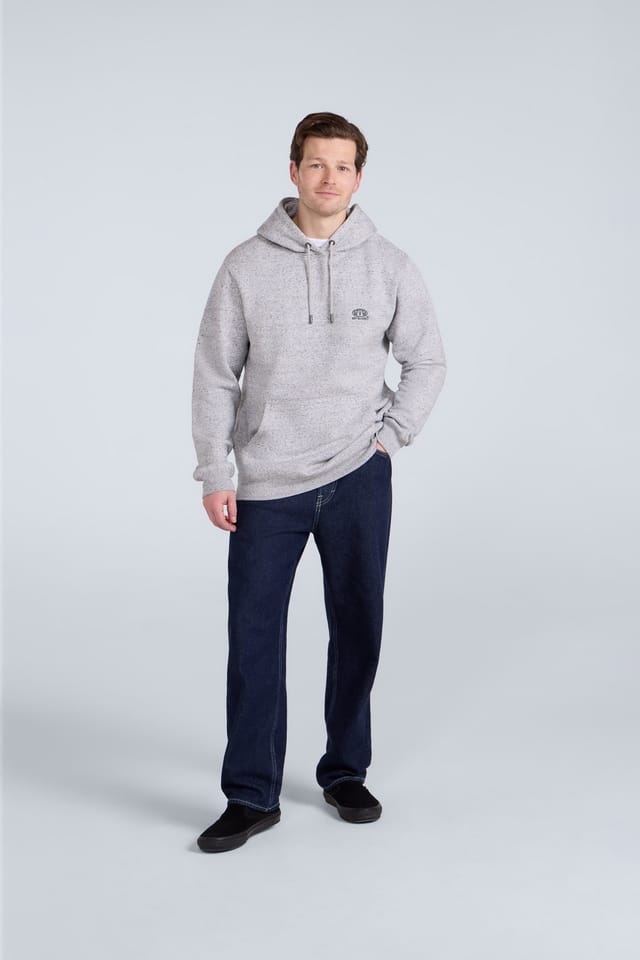 Animal Animal Men's 'Nick' Heavyweight Kangaroo Pocket Elastic Hem Cotton Snug Fit Hoodie in Grey - 3