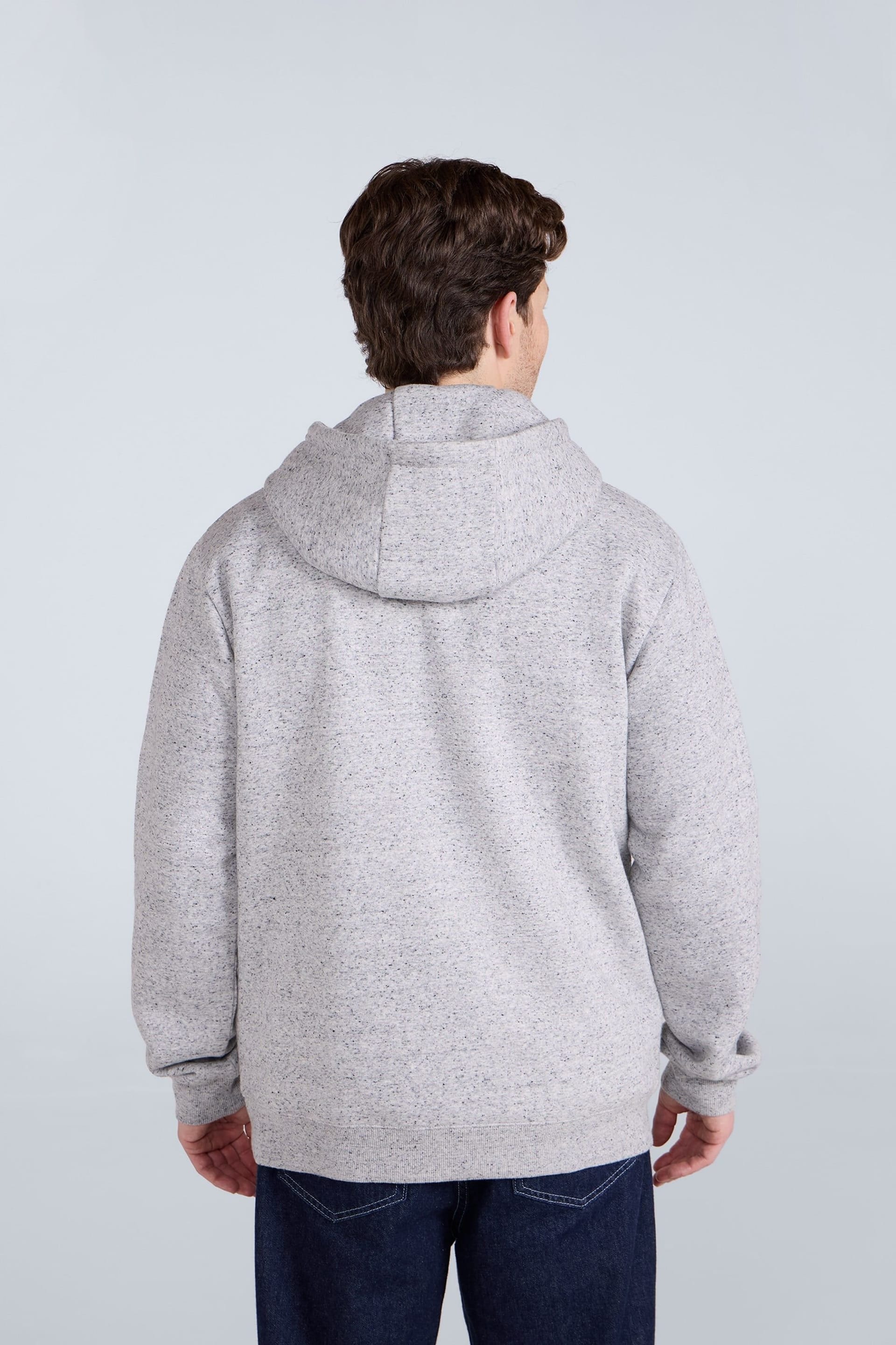 Animal Animal Men's 'Nick' Heavyweight Kangaroo Pocket Elastic Hem Cotton Snug Fit Hoodie in Grey - 4
