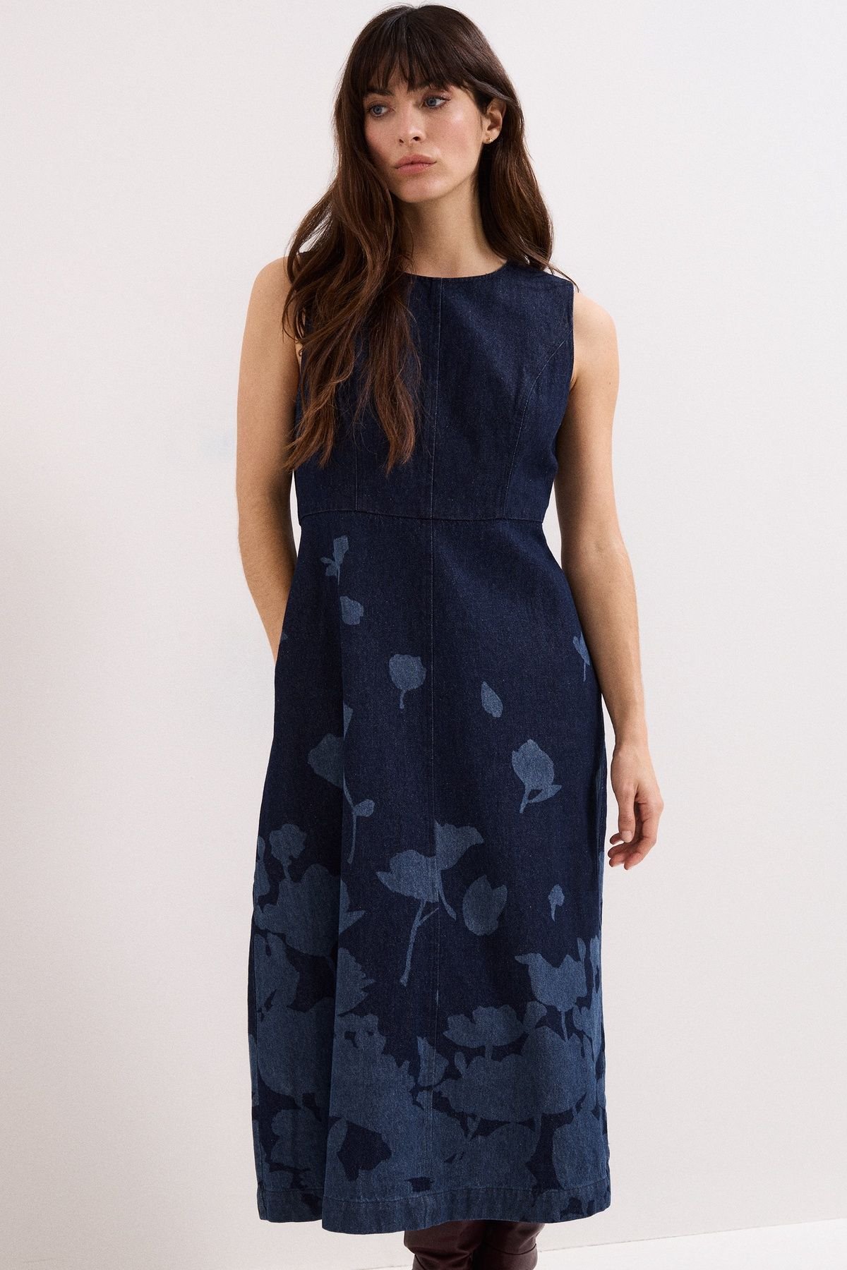 Phase Eight Phase Eight Women's Juliette Sleeveless Denim Dress in Dark Navy - 3