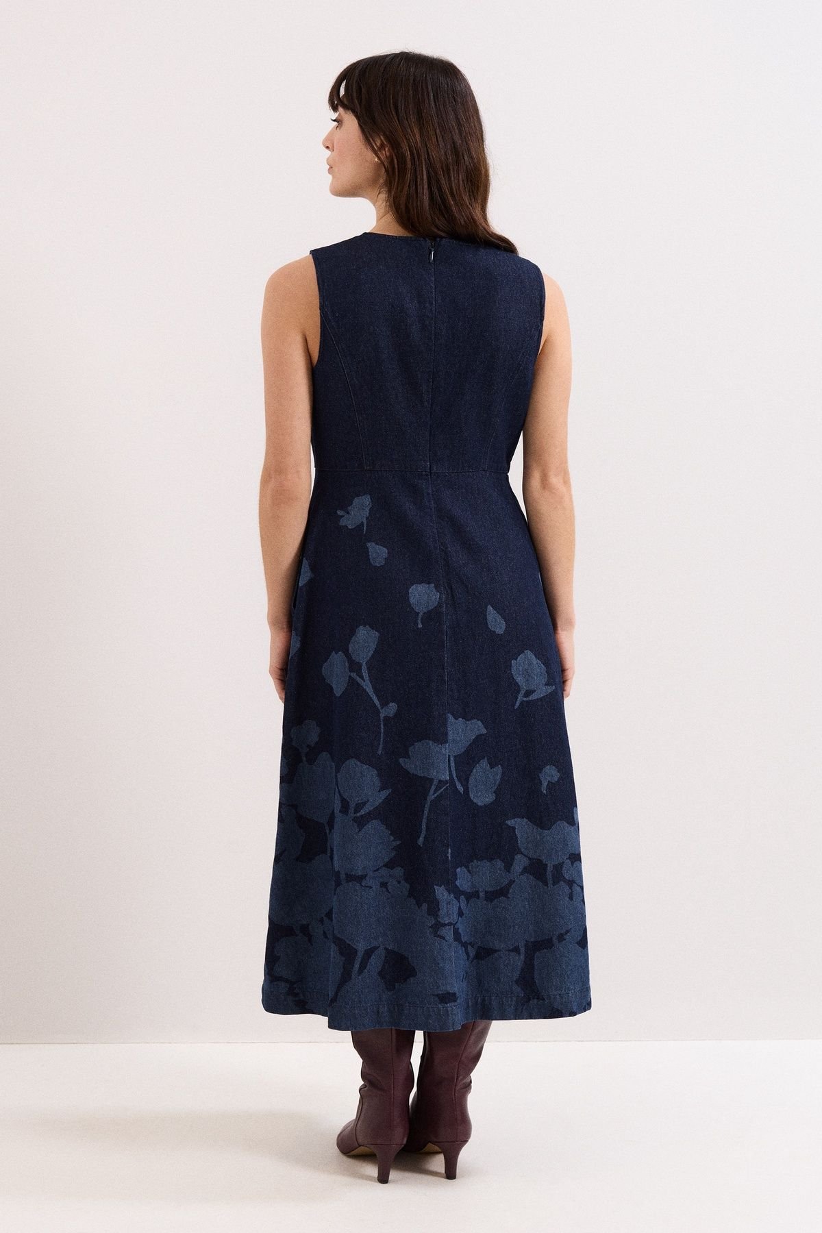 Phase Eight Phase Eight Women's Juliette Sleeveless Denim Dress in Dark Navy - 4