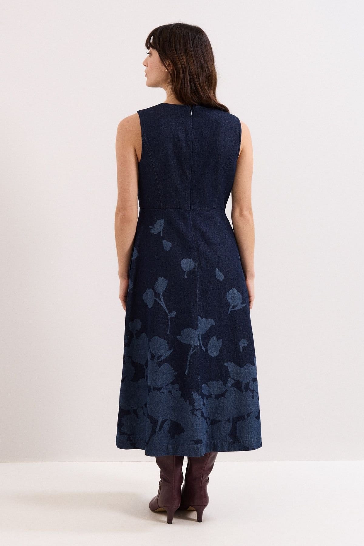 Phase Eight Phase Eight Women's Juliette Sleeveless Denim Dress in Dark Navy - 4