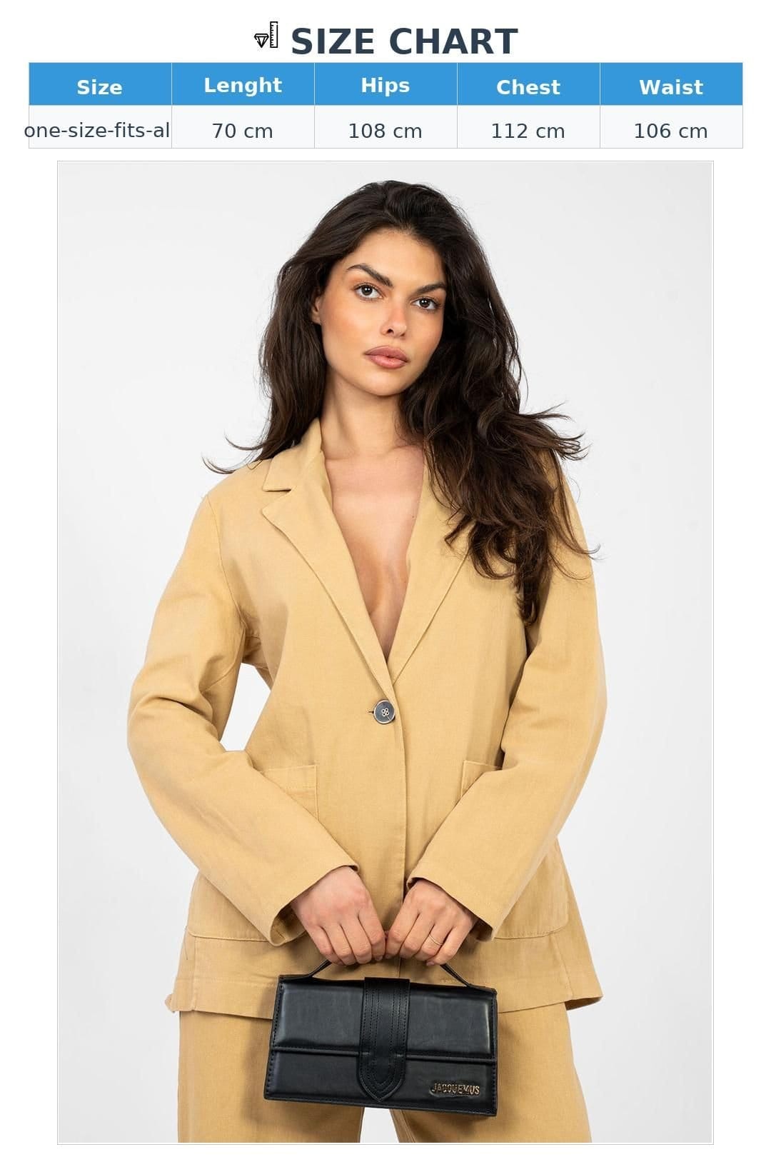 Love Lace Love Lace Women's Unlined Cotton Denim Blazer in Tan - 4