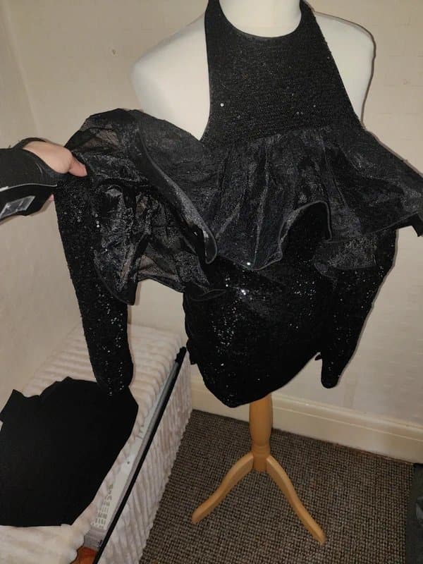 ASOS ASOS luxe dress black sequin backless