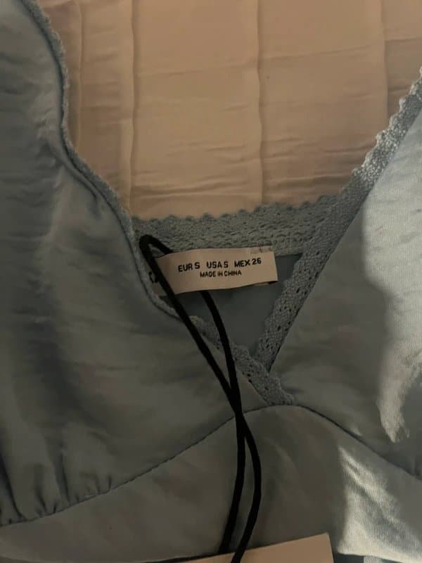 Bershka Light blue bershka satin top, brand new with tags