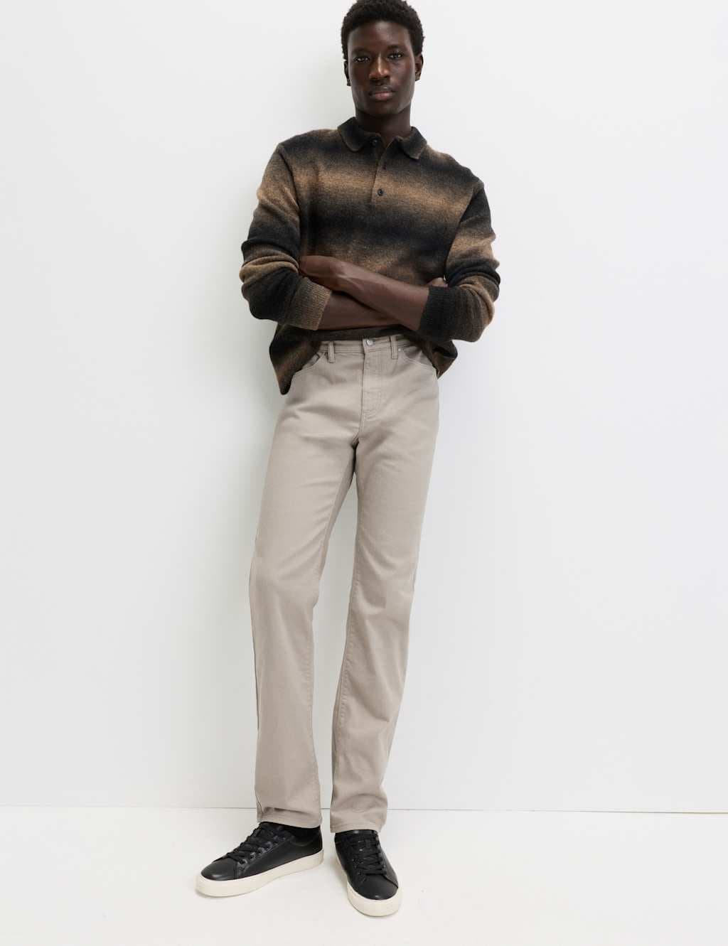 Marks & Spencer M&S Straight Fit Stretch Jeans Pebble