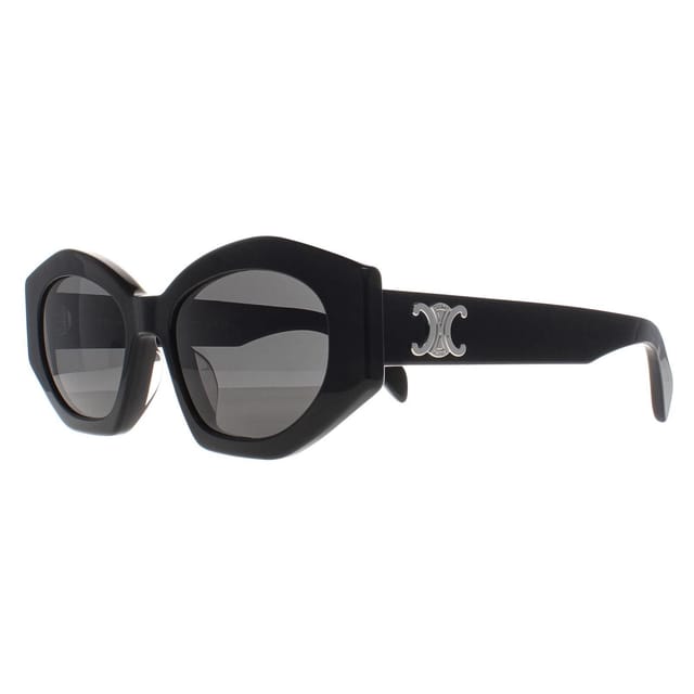 Celine Celine Women's Cat Eye Shiny Black Smoke Grey Triomphe CL40238U - 2