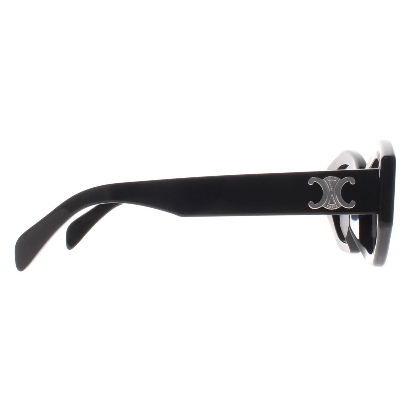 Celine Celine Women's Cat Eye Shiny Black Smoke Grey Triomphe CL40238U - 4