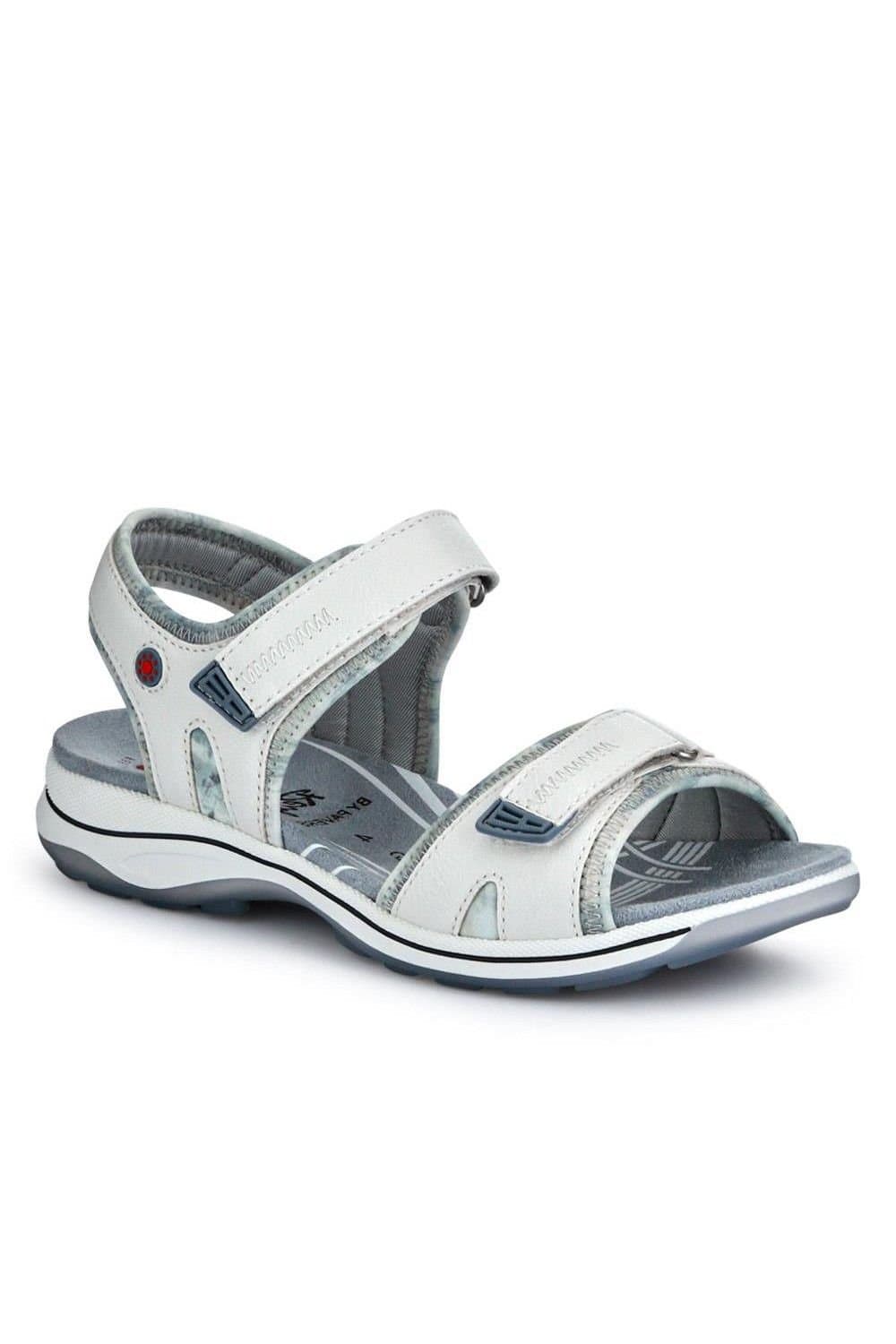 Pavers Pavers Women's Adjustable Dual Touch Fastening Sandals in White
