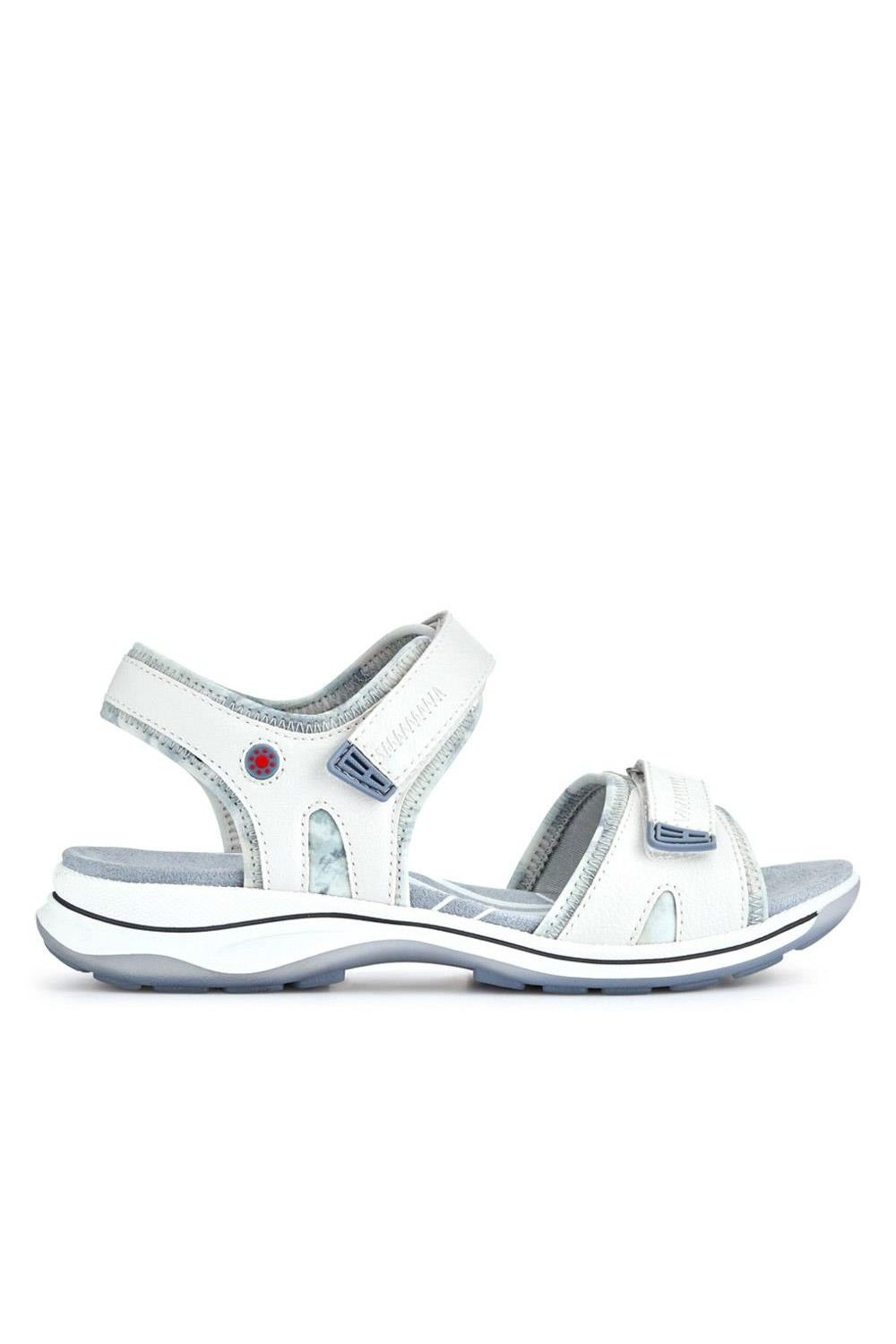 Pavers Pavers Women's Adjustable Dual Touch Fastening Sandals in White - 2
