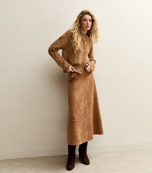 New Look Women's Camel Cable Knit Cardigan New Look - 3