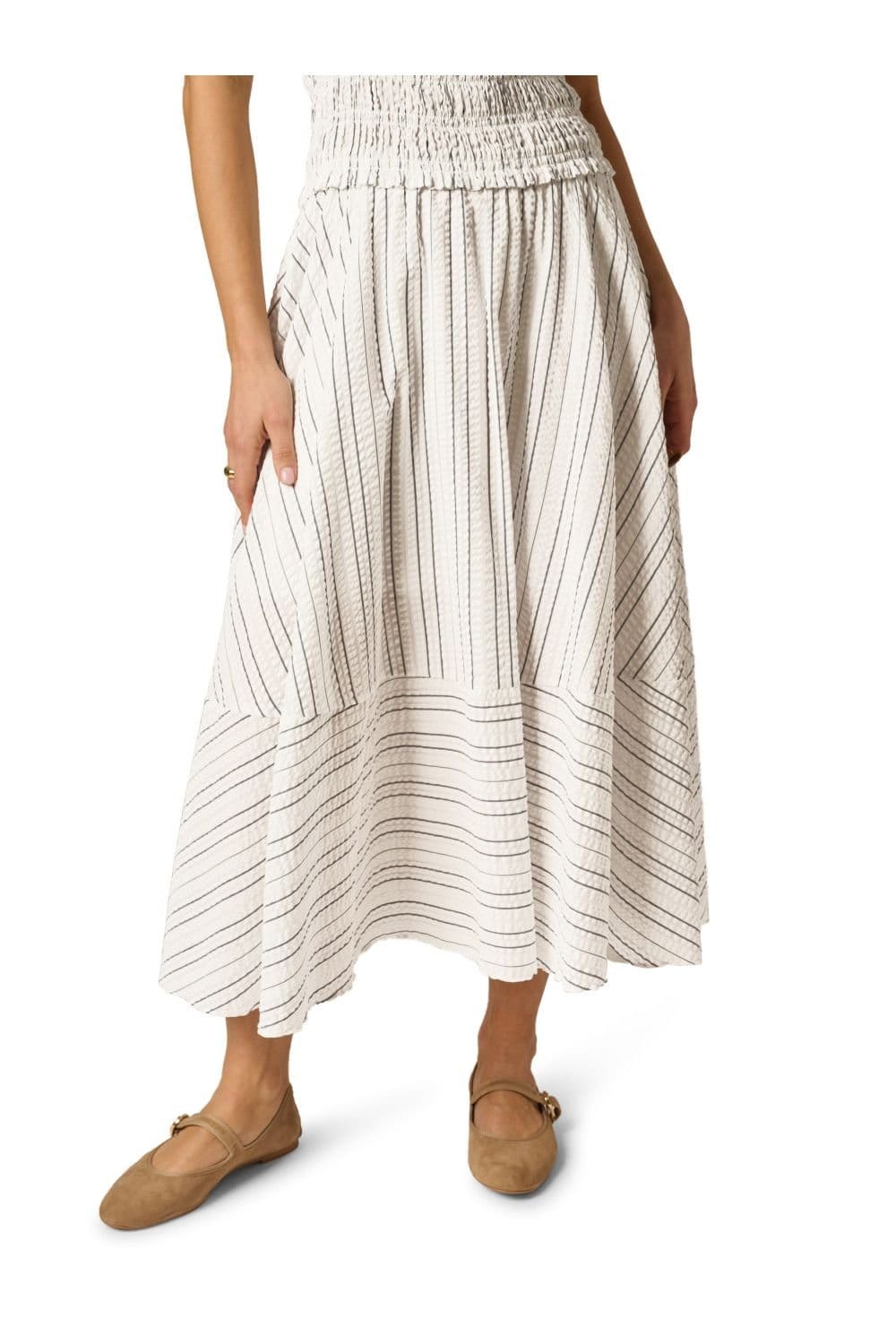 Adrianna by Adrianna Papell Adrianna by Adrianna Papell Women's Smocked Midi Dress in Ivory - 4