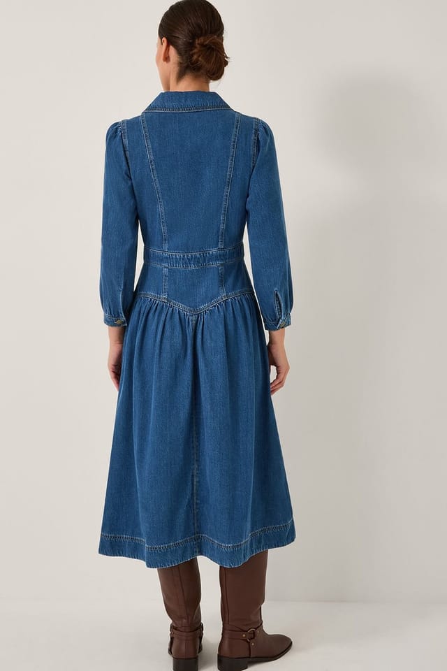 Monsoon Monsoon Women's Tamsin Button Denim Midi Dress Blue - 2