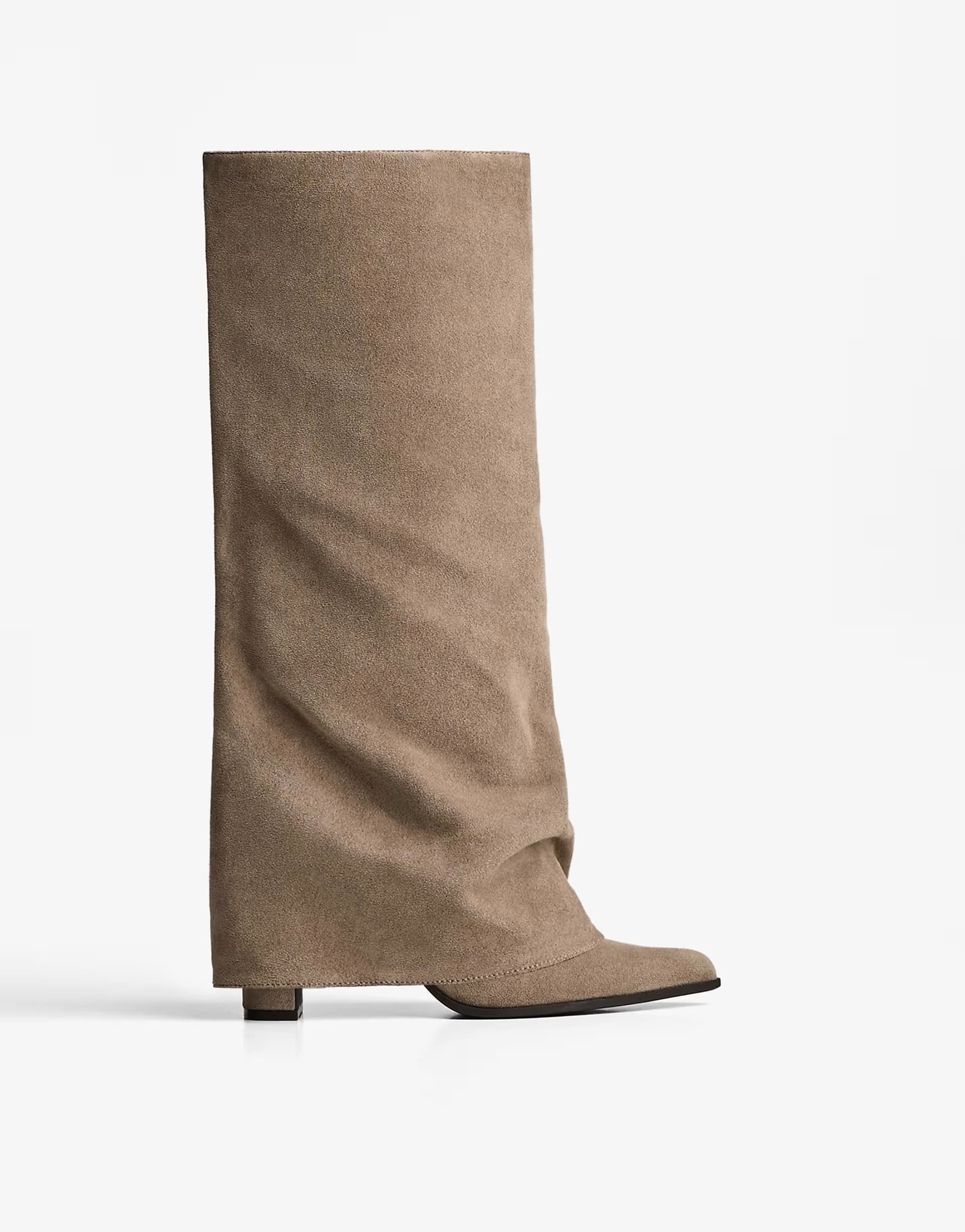 ASOS Bershka Heeled trousers boots in tan
