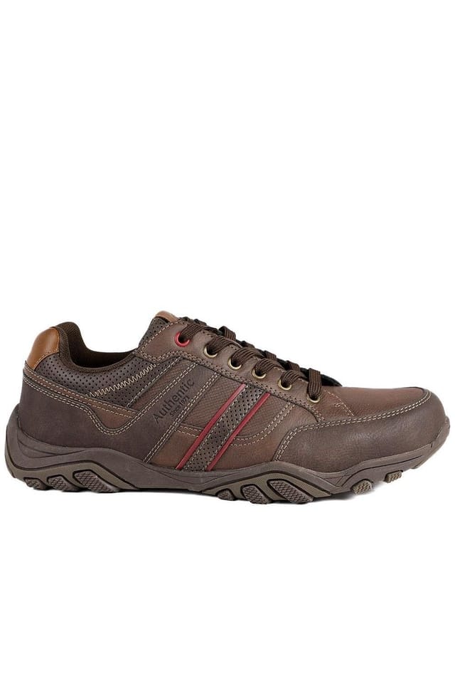 Pavers Pavers Men's Wide Fit Cushioned Rugged Lace Up Shoes in Brown - 2
