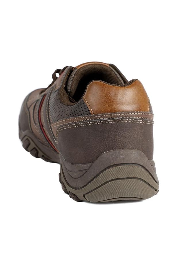 Pavers Pavers Men's Wide Fit Cushioned Rugged Lace Up Shoes in Brown - 3