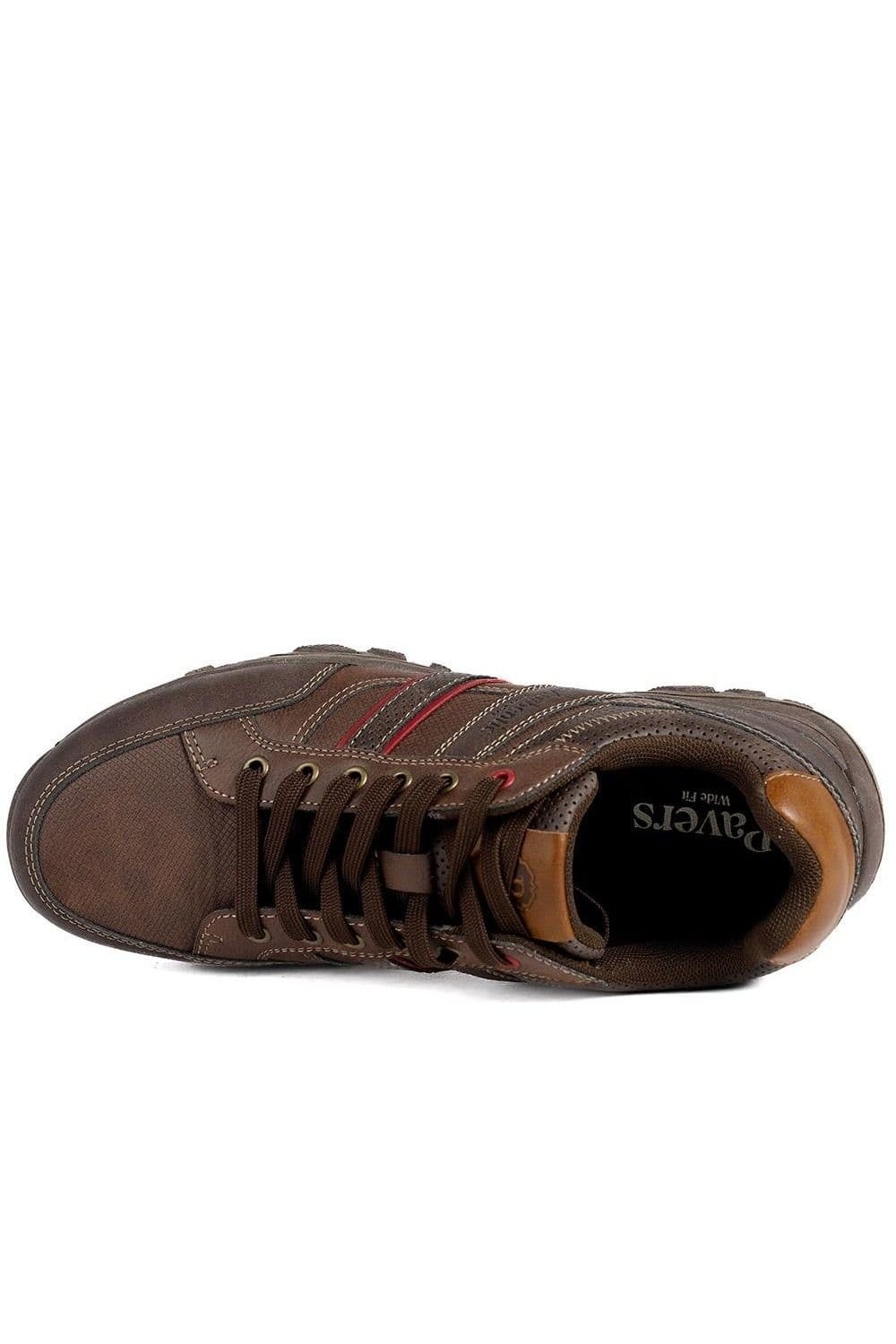 Pavers Pavers Men's Wide Fit Cushioned Rugged Lace Up Shoes in Brown - 4