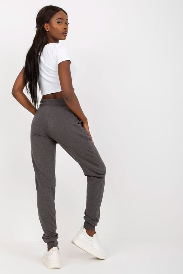 Love Lace Love Lace Women's High Waisted Sweatpants Tie Waist Elastic Pockets in Grey - 3