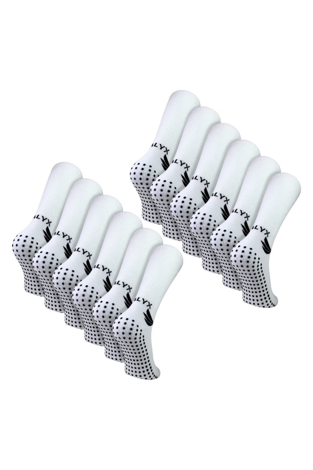 TALYX TALYX Men's 12 Pack Bamboo Crew Grip Socks in White