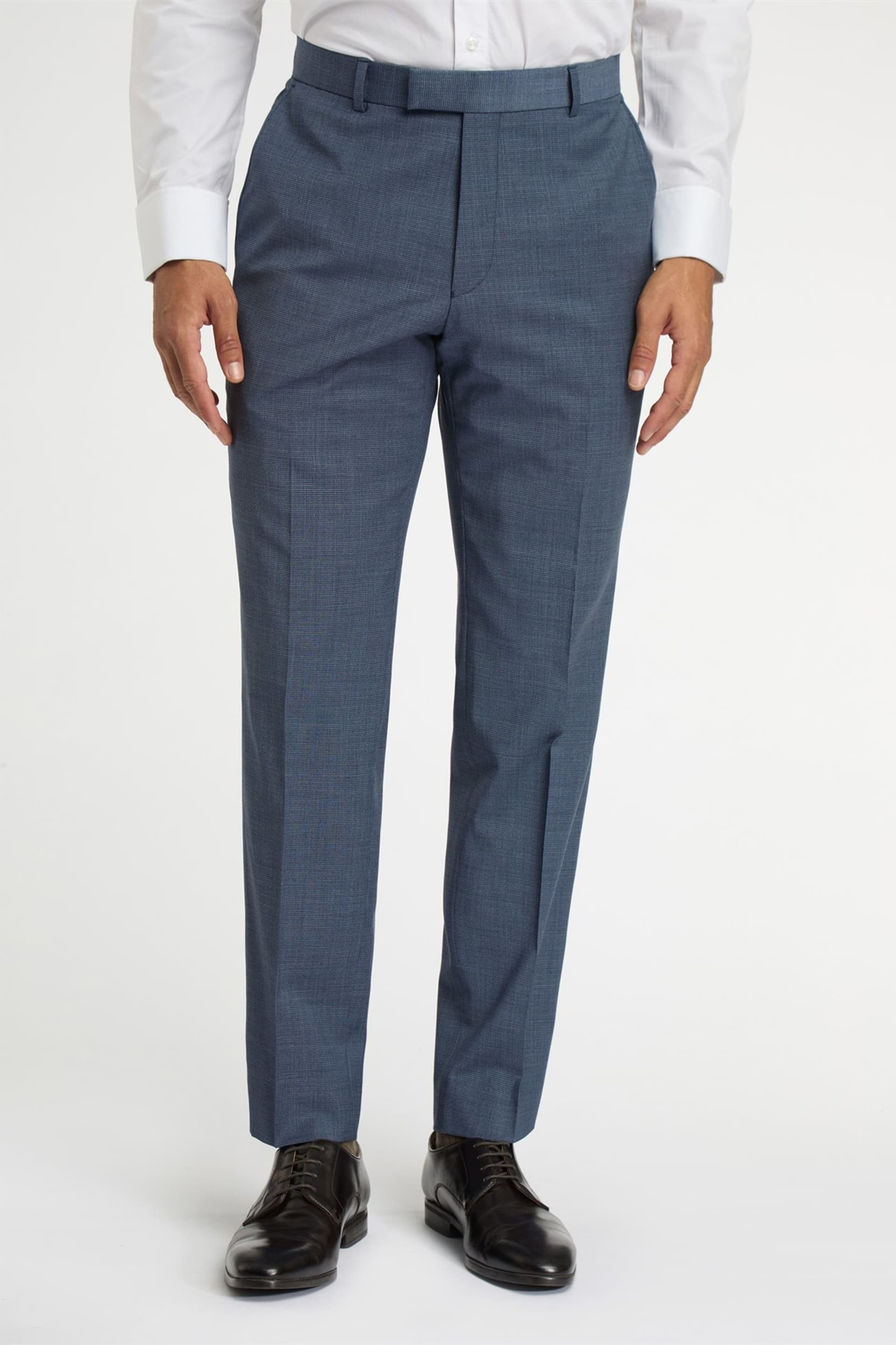 Racing Green Racing Green Men's Regular Suit Trousers in Mid Blue