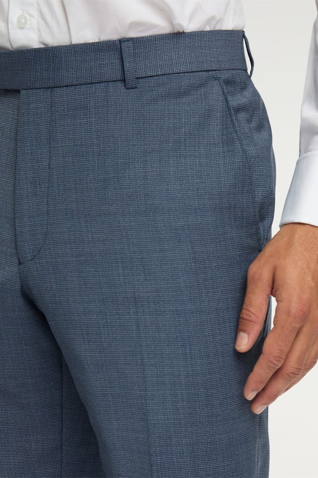 Racing Green Racing Green Men's Regular Suit Trousers in Mid Blue - 2