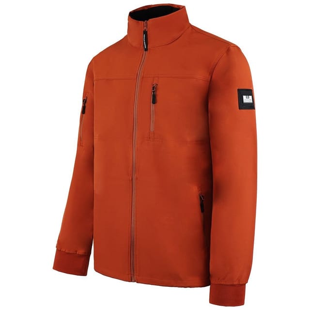 Weekend Offender Weekend Offender Men's Long Sleeve Zip Up Copper Athens Softshell Jacket in Gold - 2