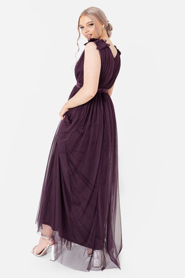 Maya Deluxe Maya Deluxe Women's Ruffle Shoulder Maxi Dress - 3