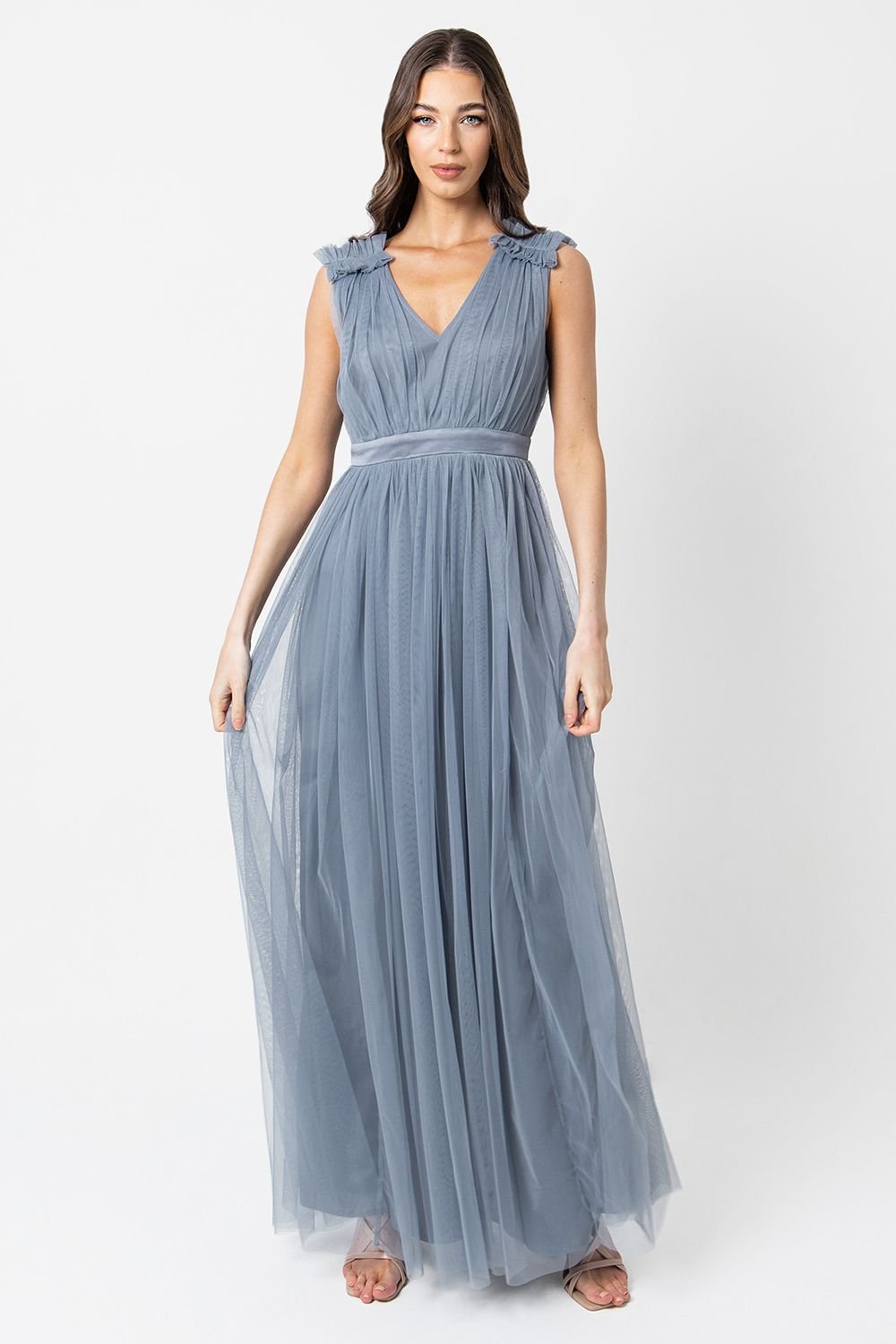 Maya Deluxe Maya Deluxe Women's Ruffle Shoulder Maxi Dress - 4