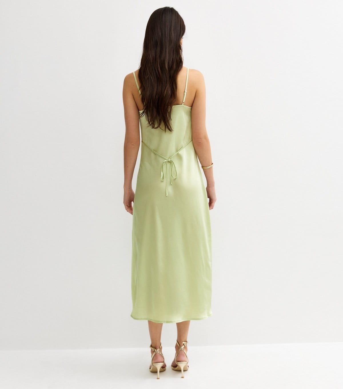 New Look Women's Light Green Satin Slip Dress New Look - 4