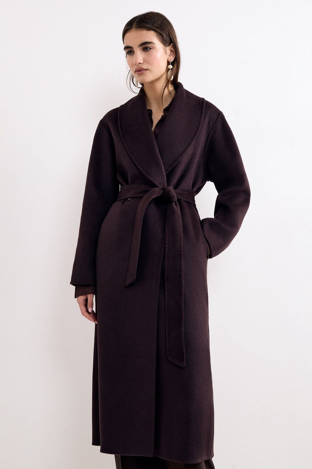 Phase Eight Phase Eight Women's Petite Daisy Coat in Dark Brown