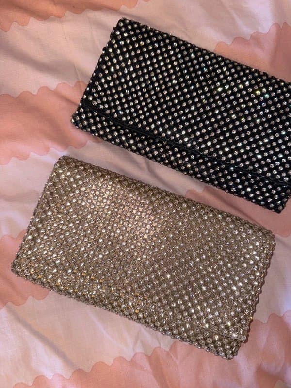 New Look black sequin clutch bags