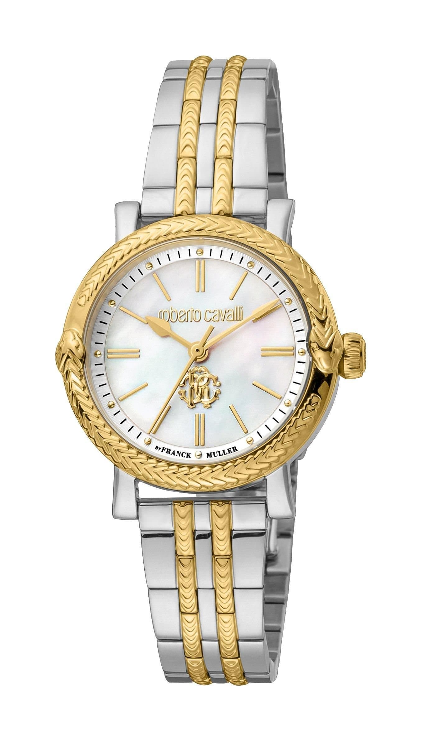 Roberto Cavalli by Franck Muller Roberto Cavalli by Franck Muller Women's Two Tone White Dial Stainless Steel Watch