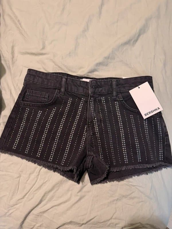 Bershka studded denim shorts