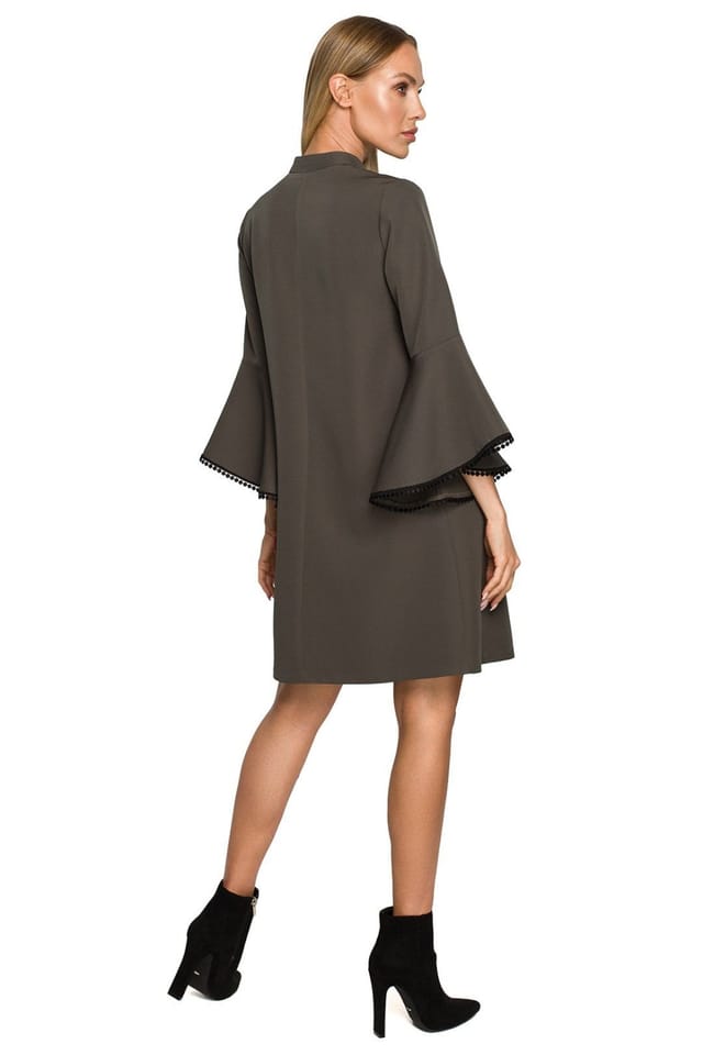 Love Lace Love Lace Women's Aline Trapeze Day Dress with Ruffled Sleeves in Green - 2