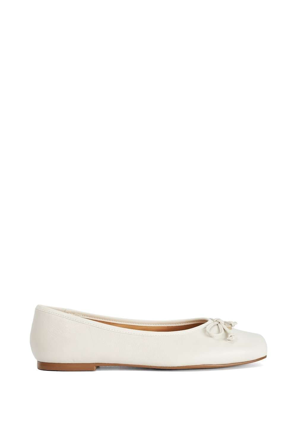 Dune London Dune London Women's 'Harllowe' Leather Ballet Pumps in White